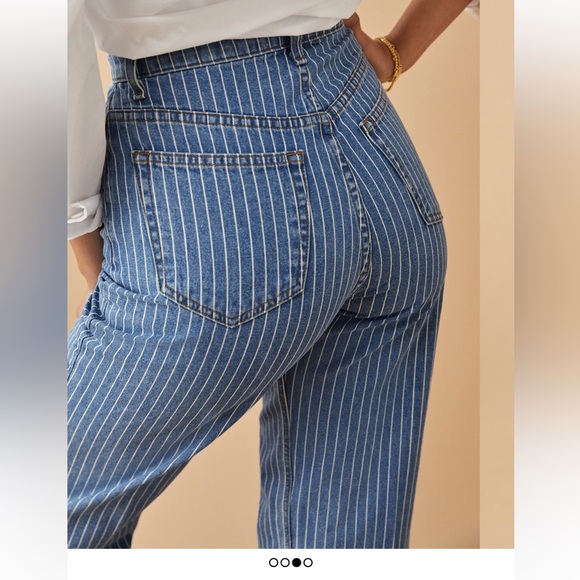 Reformation Blue Striped High Waisted Jeans - Picture 9 of 10